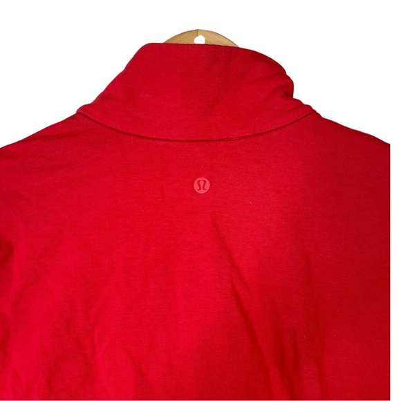 Lululemon The Lab Women's Red Sweatshirt Midi Dress Size 8 Front Pockets 1/4 Zip - Picture 5 of 16